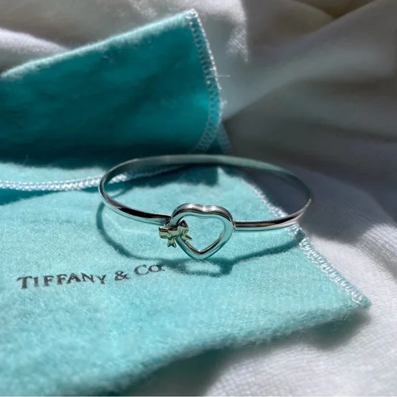 Tiffany & Co. 925/750 Bow Bangle Bracelet